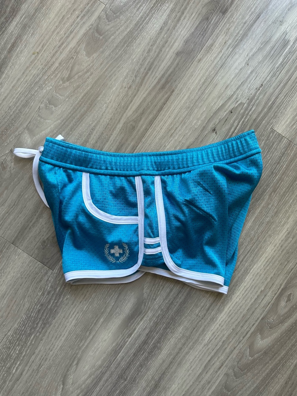 Andrew Christian | Fit Mesh Lined Trunks in Teal Blue (Small) - Picture 9 of 15